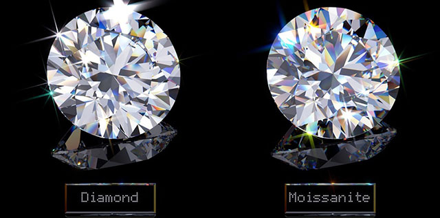 so sánh đá moissanite với kim cương