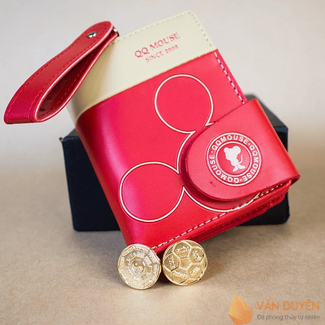 Đặt đồng tiền hoa mai trong ví để giúp tiền tài sinh sôi